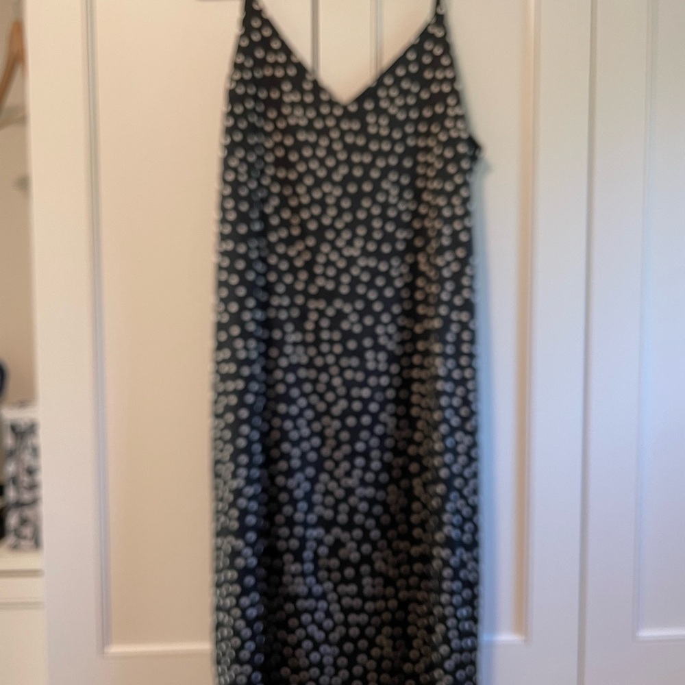 Black Polka Dot Midi Slip Dress